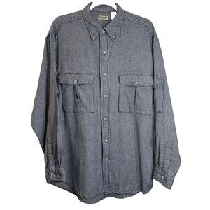 Bugle Boy Original Shirt Men's SZ L Houndstooth Button Up Sleeve & Chest Pockets